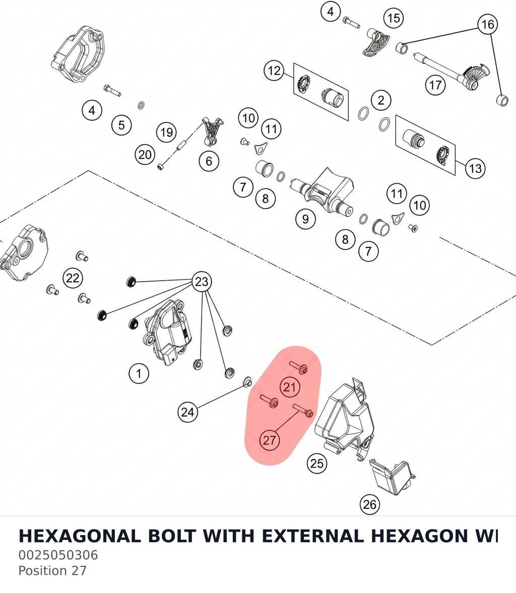 Diagram preview: HEXAGONAL BOLT WITH EXTERNAL HEXAGON WITH COLLAR M5X30 ISA30 (0025050306)