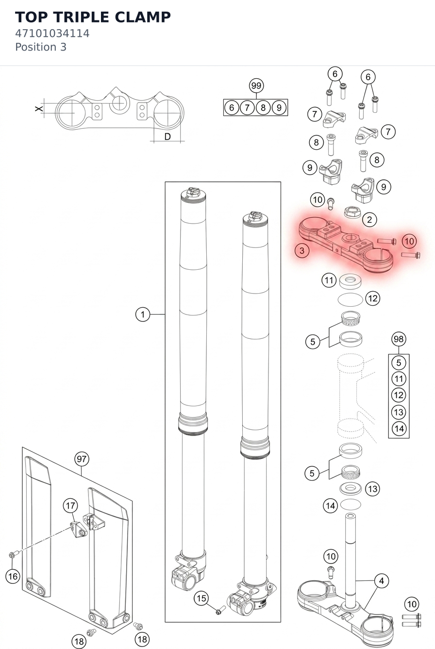 Diagram preview: TOP TRIPLE CLAMP (47101034114)
