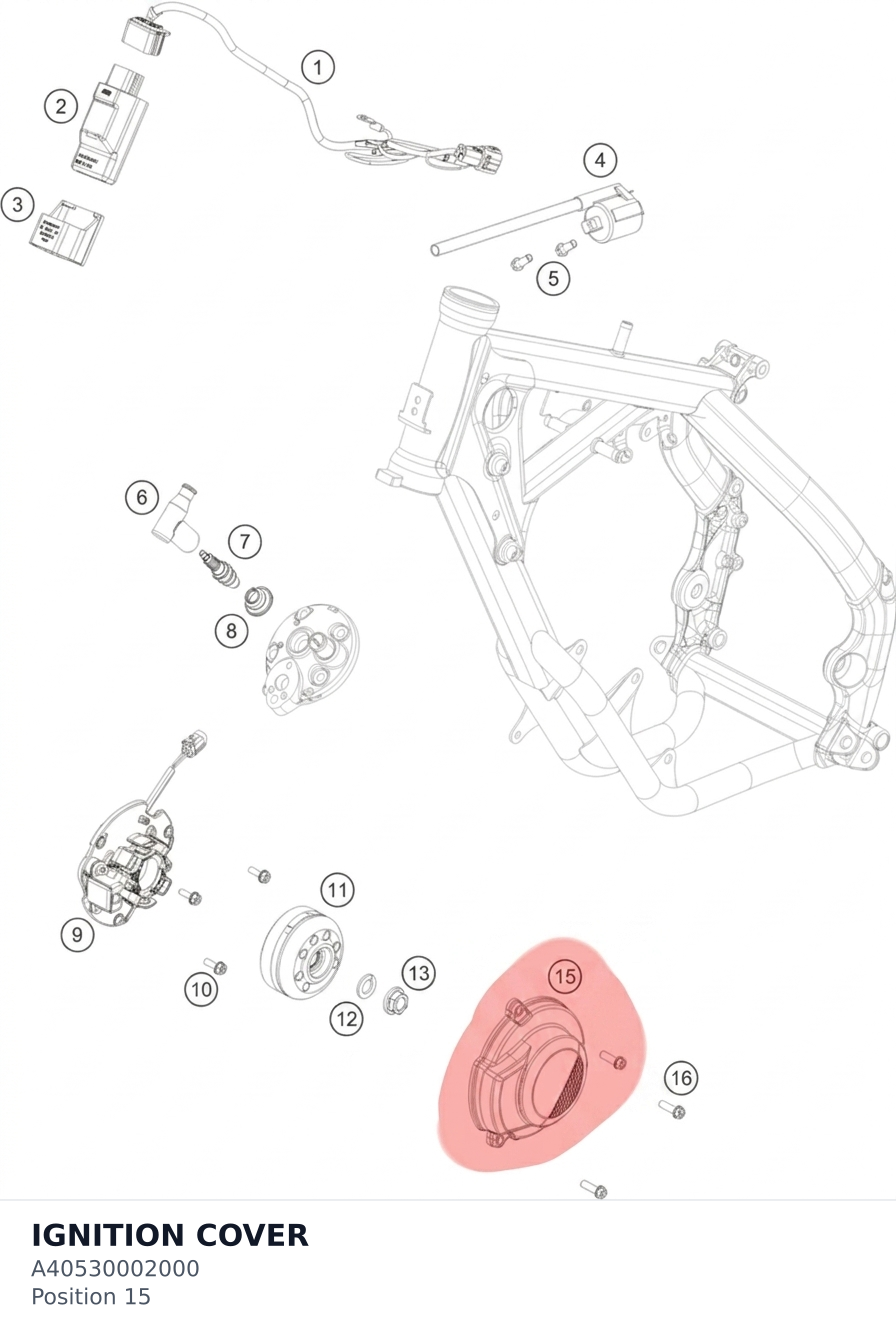 Diagram preview: IGNITION COVER (A40530002000)