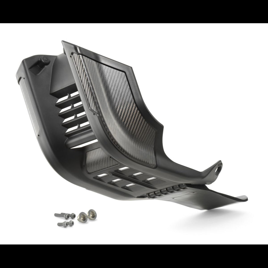 Factory skid plate with linkage protecio