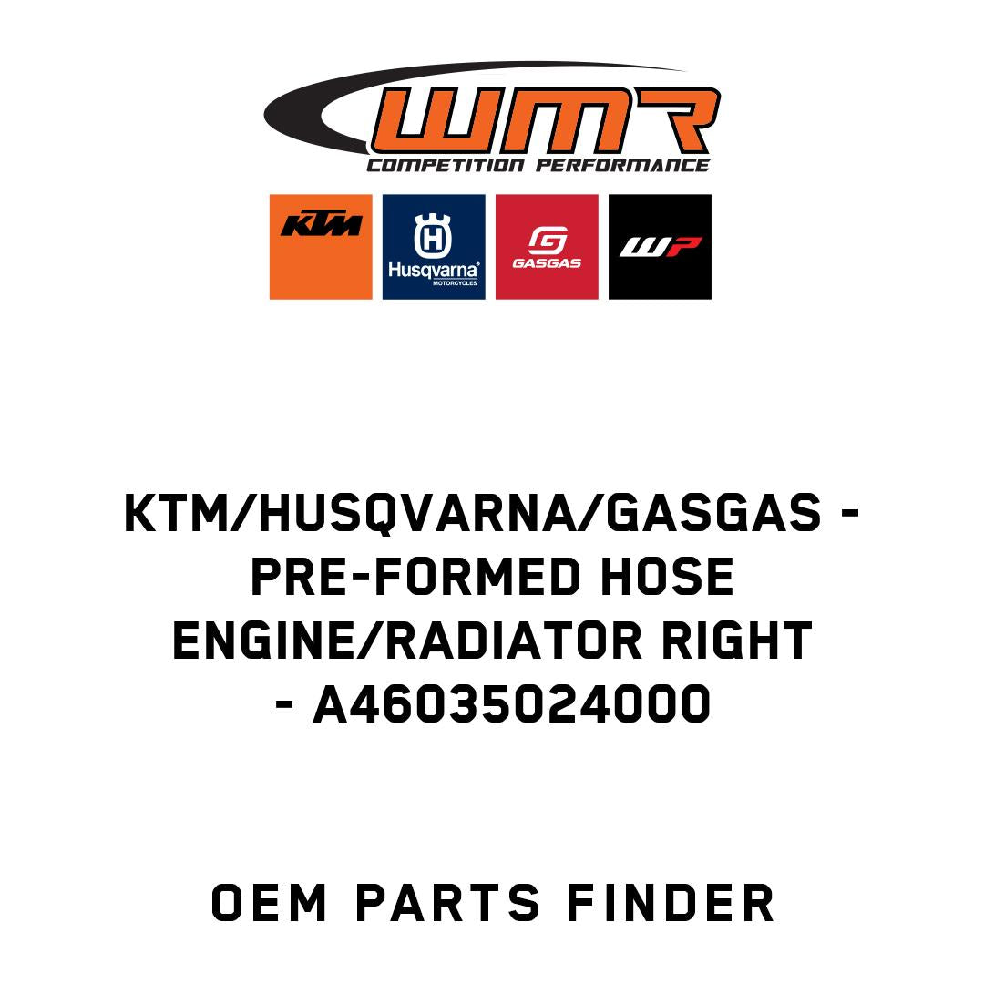 Pre-formed hose engine/radiator right