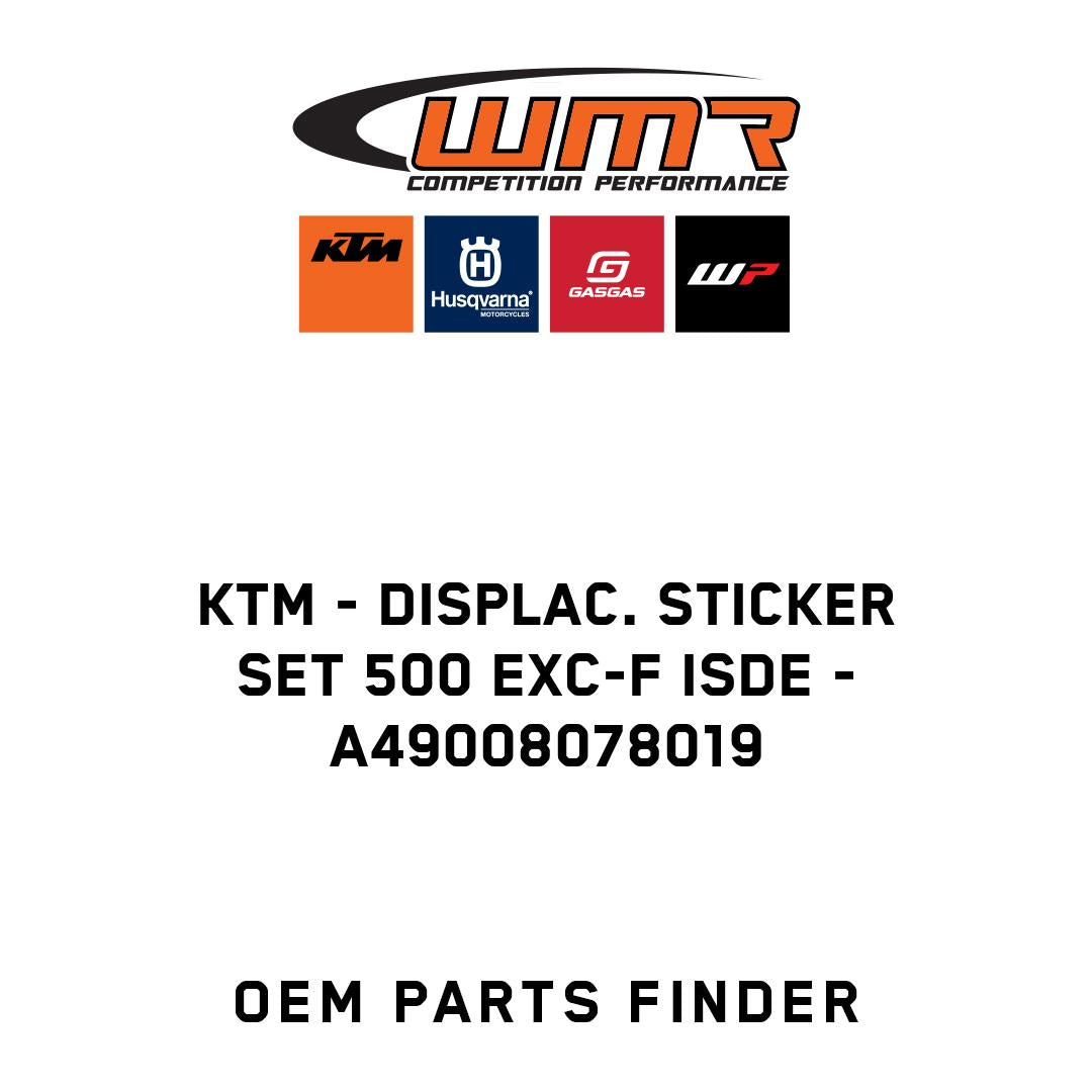 Displac. sticker set 500 EXC-F ISDE