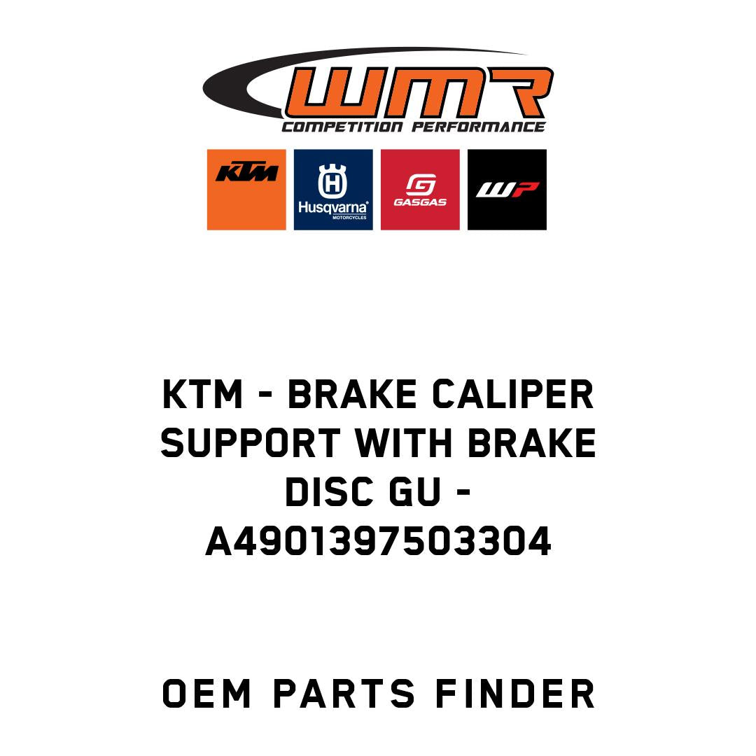 Brake caliper support with brake disc gu