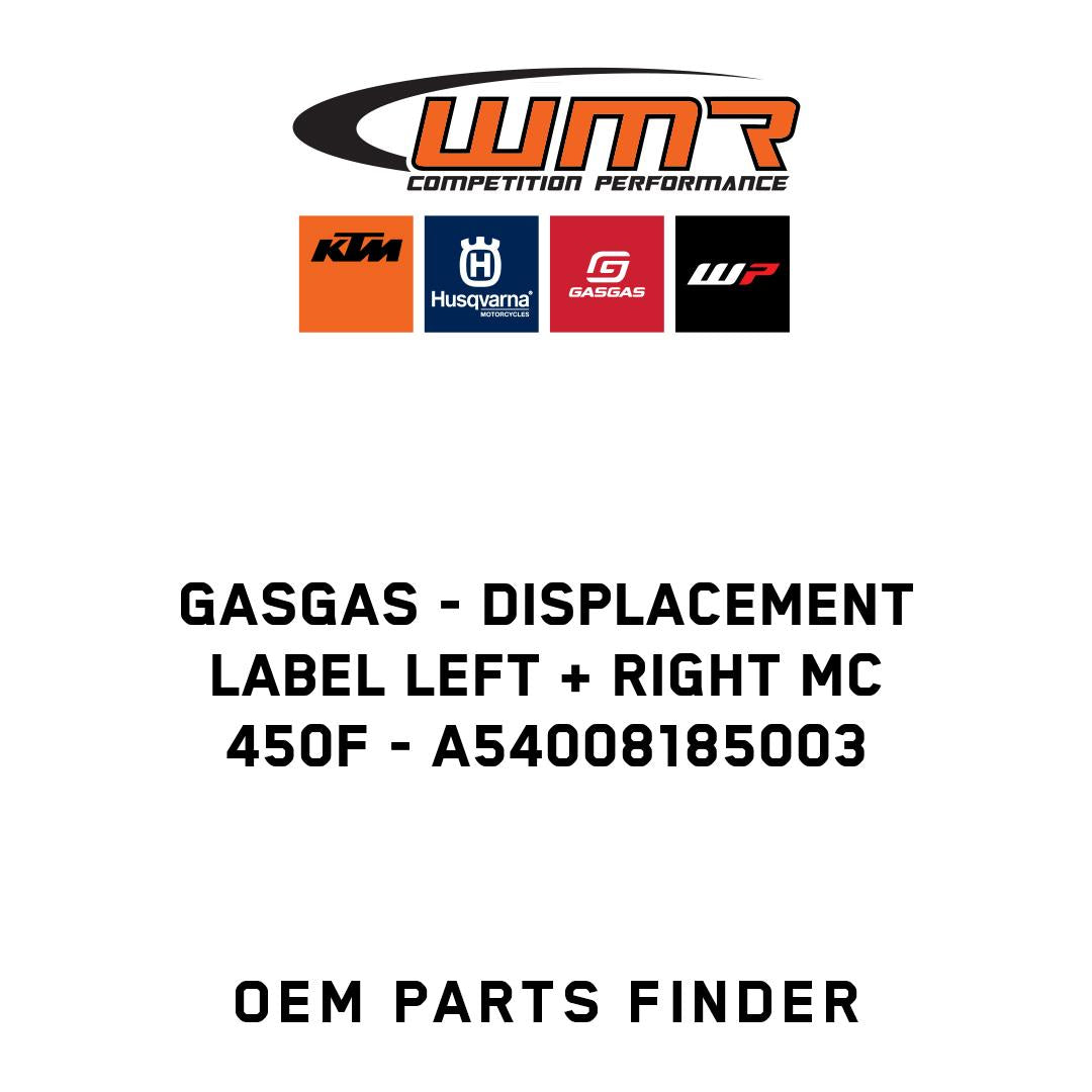 Displacement label left + right MC 450F