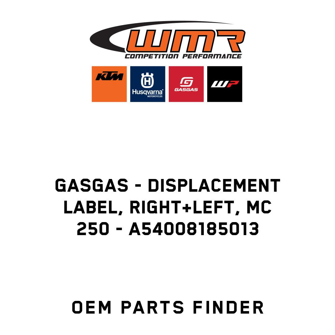 Displacement label, right+left, MC 250