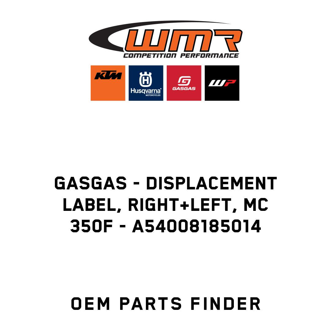 Displacement label, right+left, MC 350F