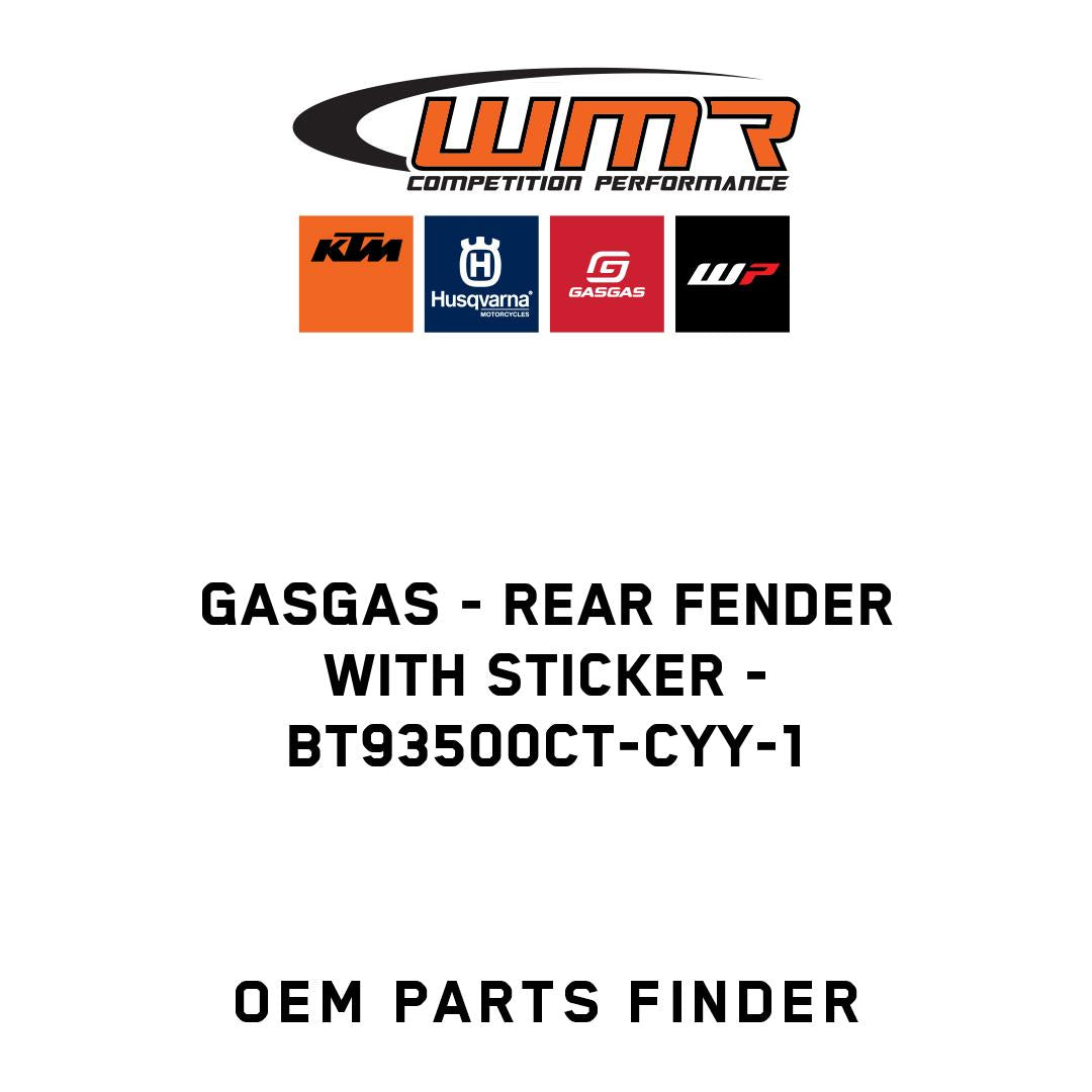 Rear fender with sticker