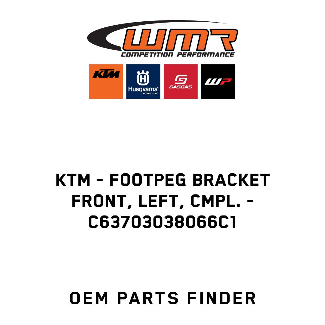 Footpeg bracket front, left, cmpl.