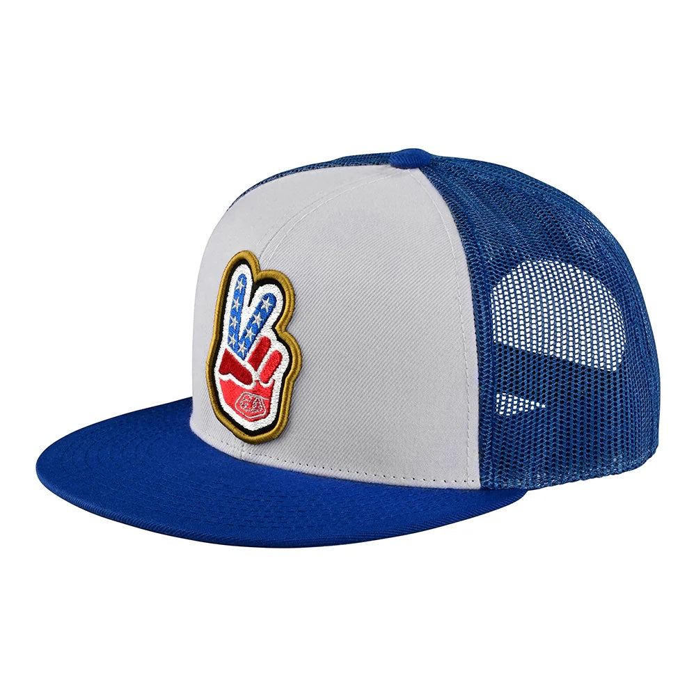 Troy Lee Designs Trucker Snapback Peace Out Blue / Cream