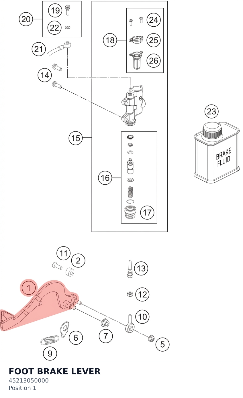 Diagram preview: FOOT BRAKE LEVER (45213050000)