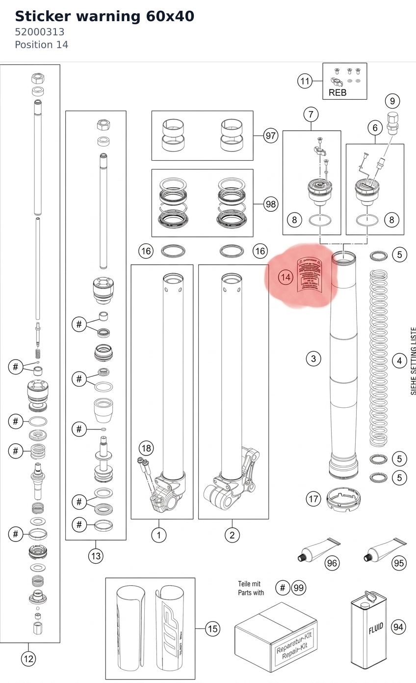 Diagram preview: Sticker warning 60x40 (52000313)