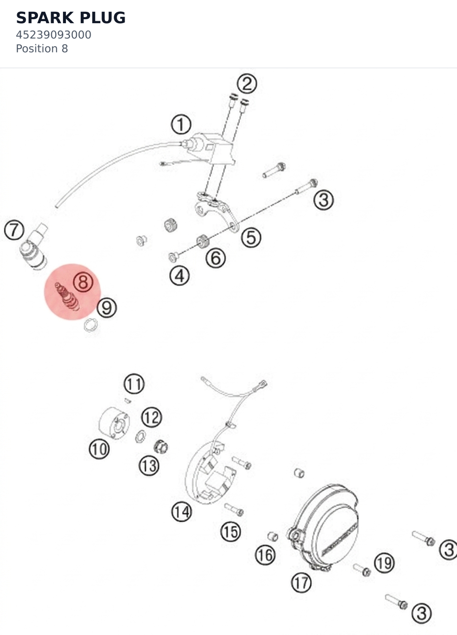 Diagram preview: SPARK PLUG (45239093000)