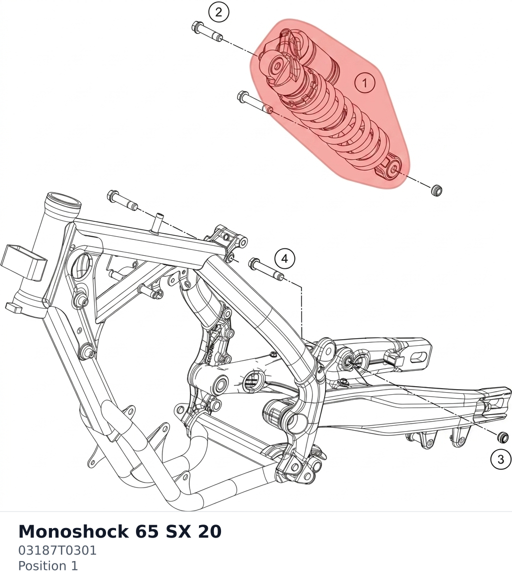 Diagram preview: Monoshock 65 SX 20 (03187T0301)