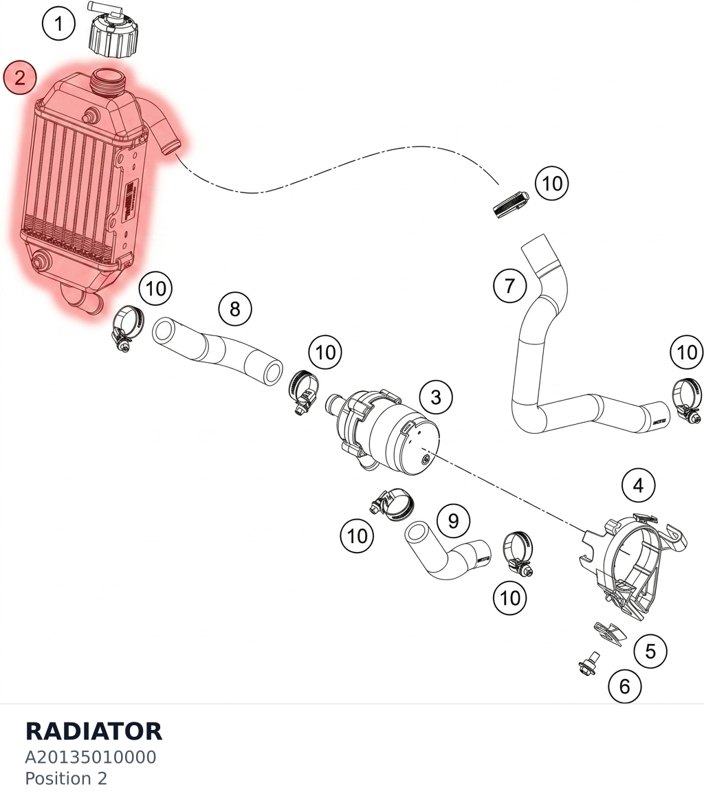 Diagram preview: RADIATOR (A20135010000)