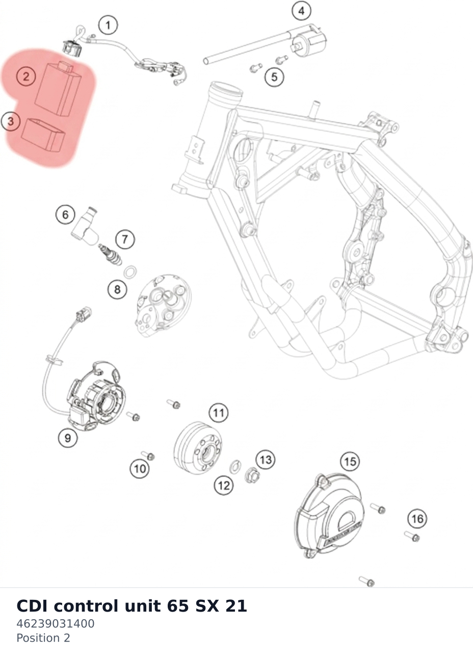 Diagram preview: CDI control unit 65 SX 21 (46239031400)