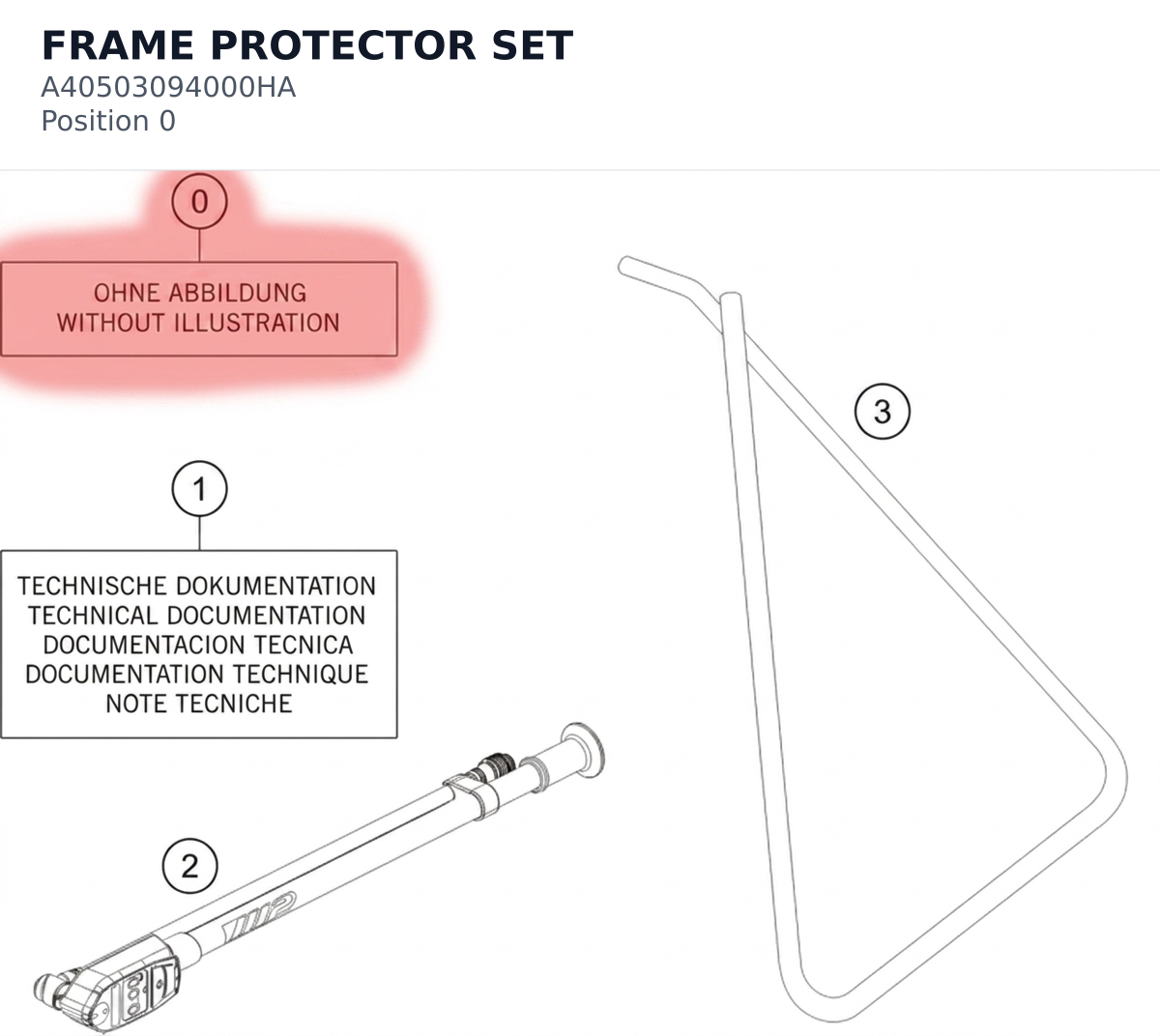 Diagram preview: FRAME PROTECTOR SET (A40503094000HA)