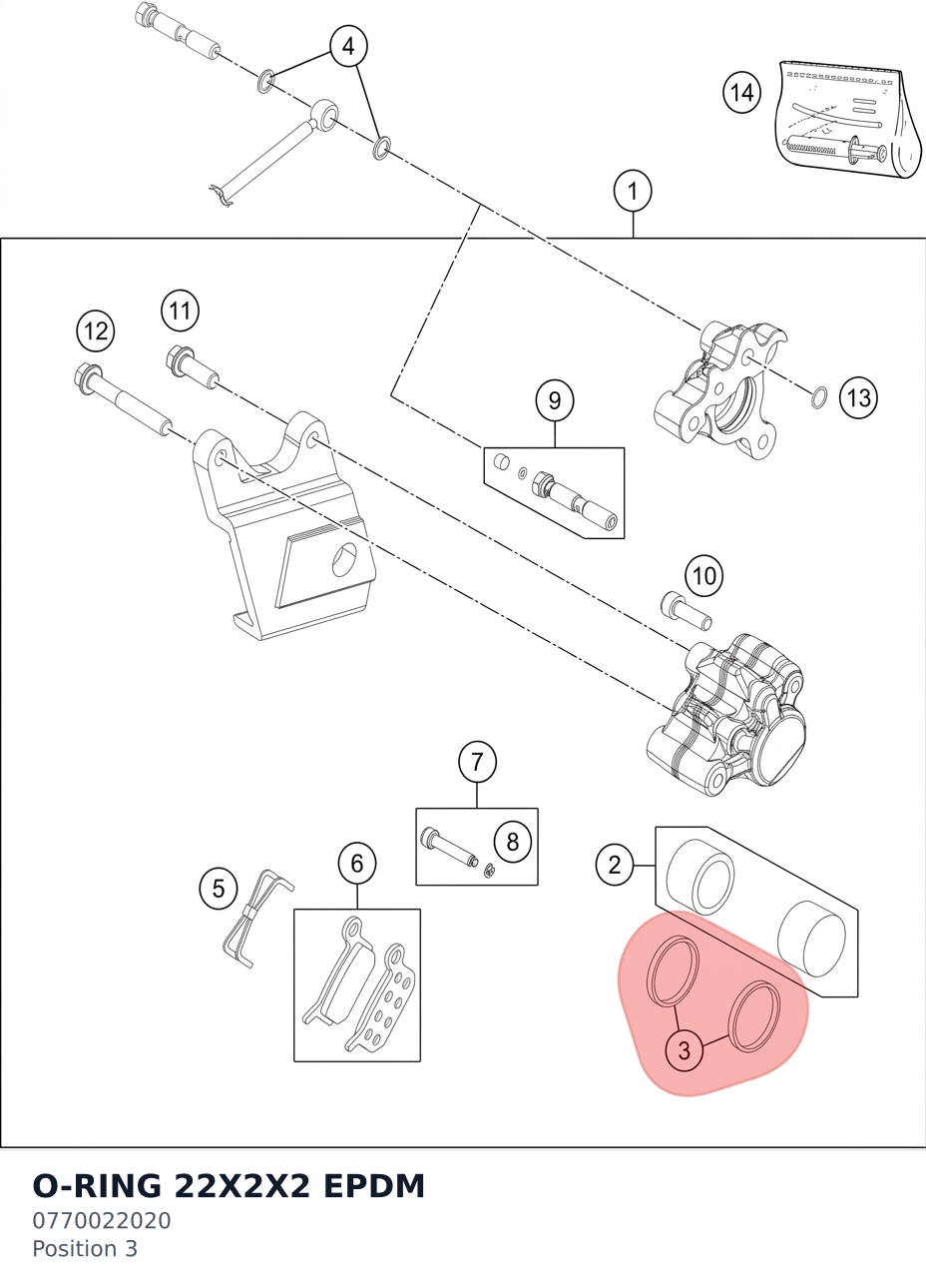 Diagram preview: O-RING 22X2X2 EPDM (0770022020)