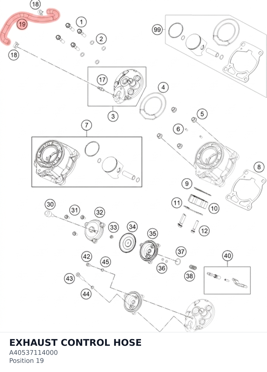 Diagram preview: EXHAUST CONTROL HOSE (A40537114000)