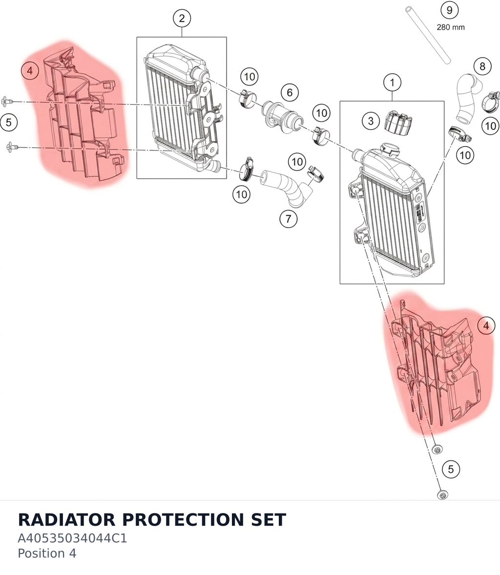 Diagram preview: RADIATOR PROTECTION SET (A40535034044C1)