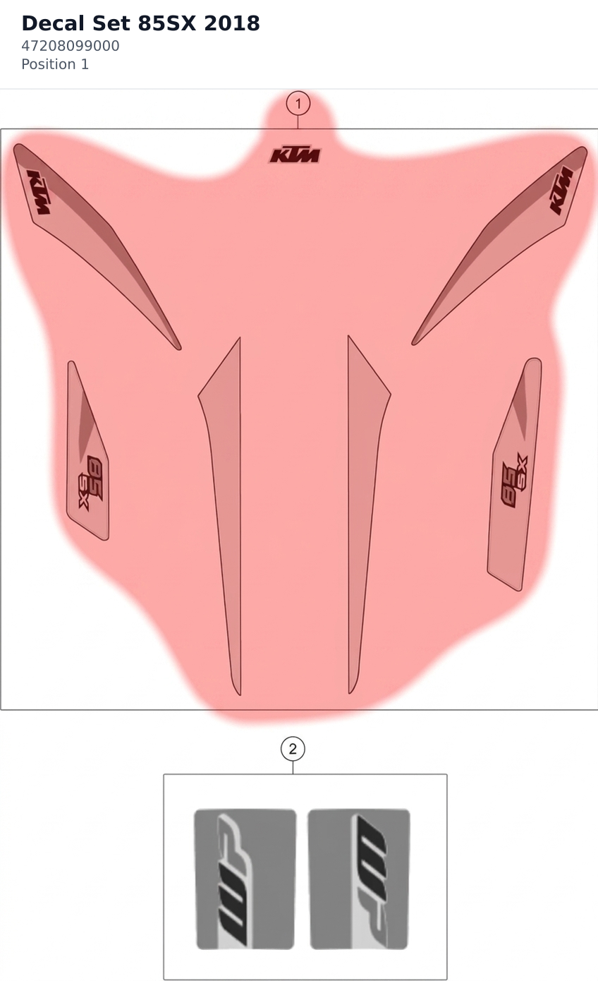Diagram preview: Decal Set 85SX 2018 (47208099000)