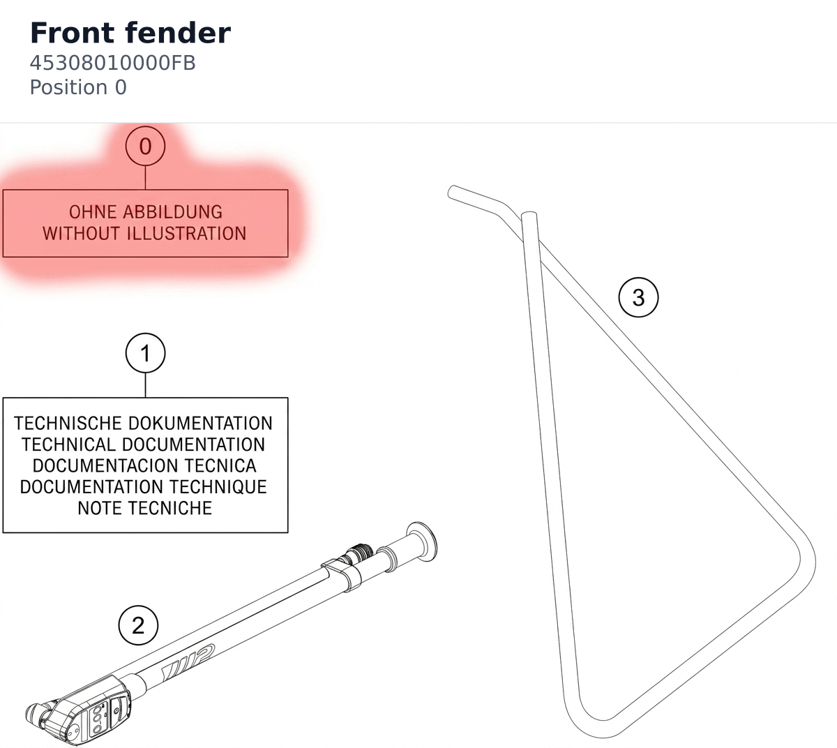 Diagram preview: Front fender (45308010000FB)