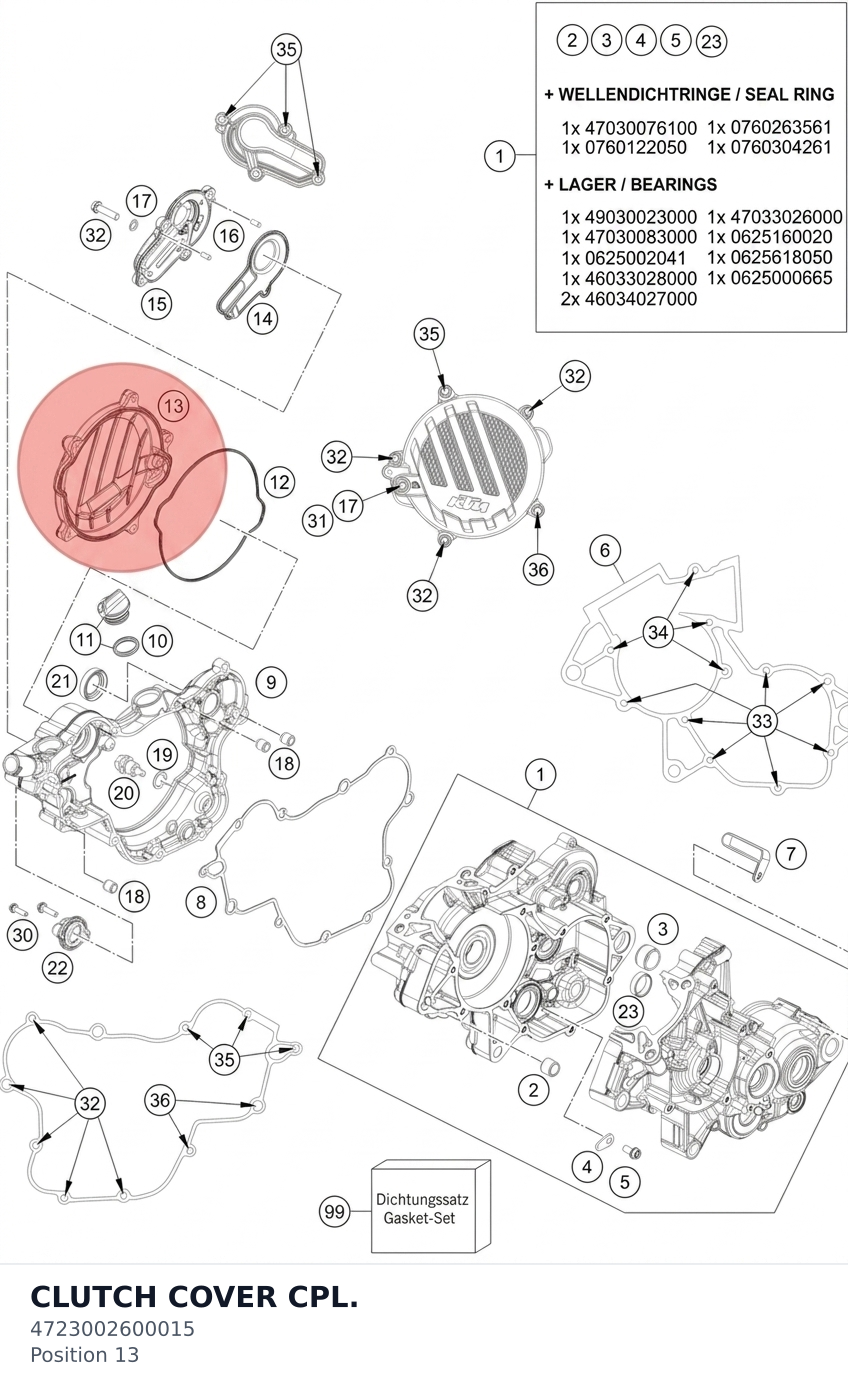 Diagram preview: CLUTCH COVER CPL. (4723002600015)