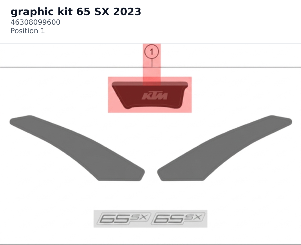 Diagram preview: graphic kit 65 SX 2023 (46308099600)