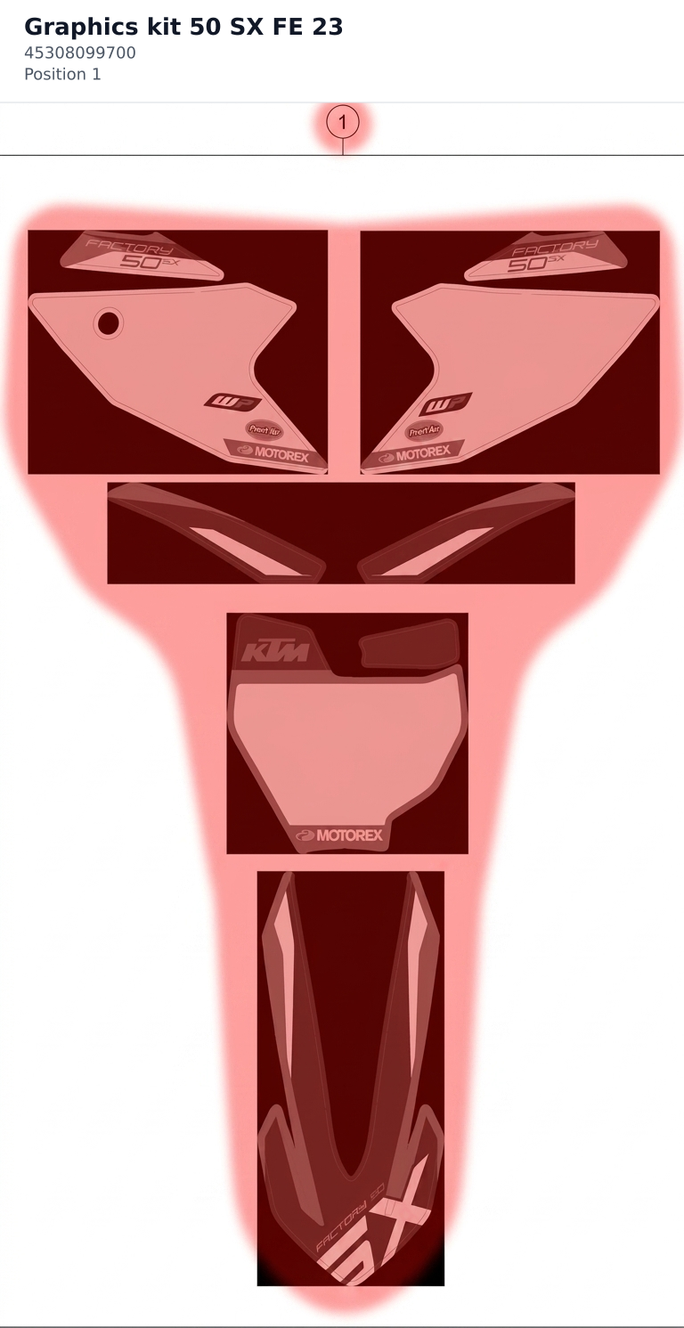 Diagram preview: Graphics kit 50 SX FE 23 (45308099700)