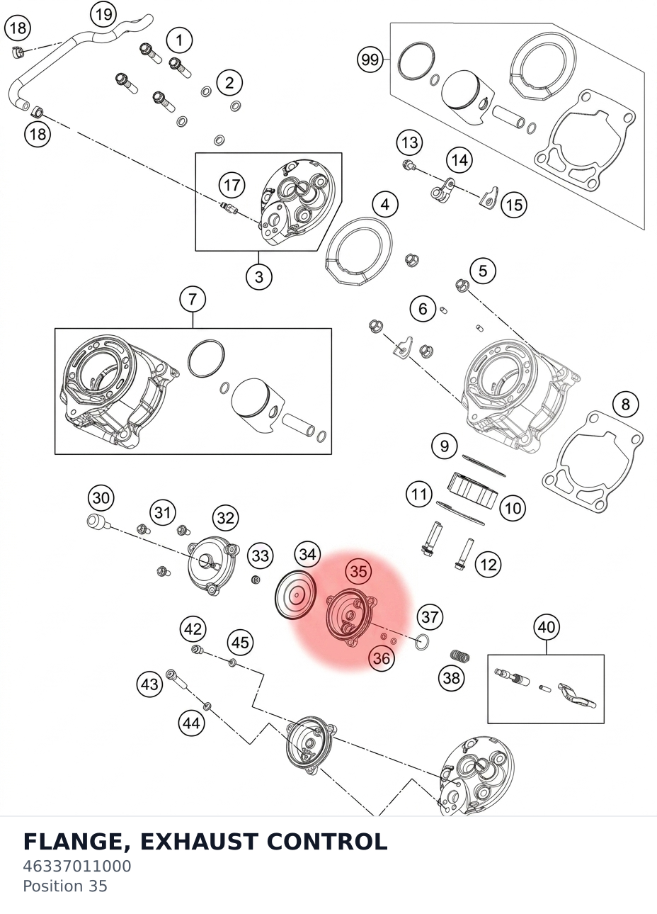 Diagram preview: FLANGE, EXHAUST CONTROL (46337011000)