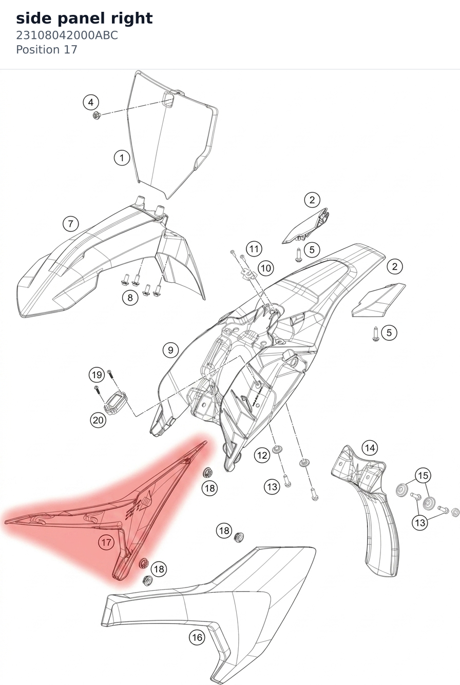 Diagram preview: side panel right (23108042000ABC)