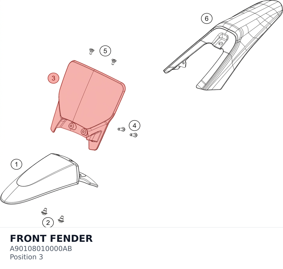 Diagram preview: FRONT FENDER (A90108010000AB)
