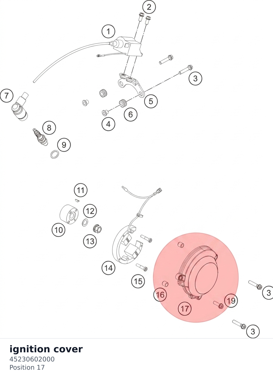 Diagram preview: ignition cover (45230602000)