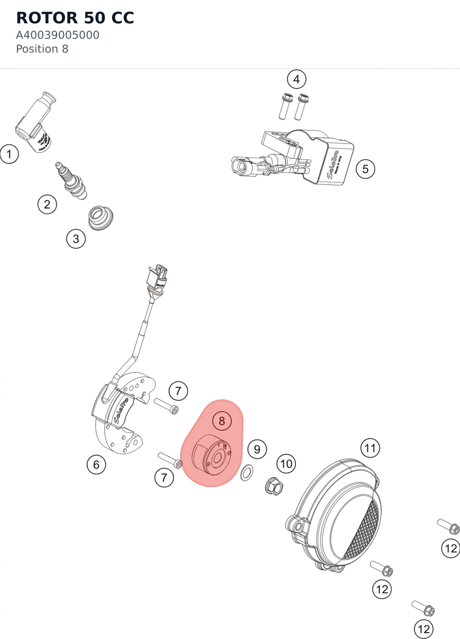 Diagram preview: ROTOR 50 CC (A40039005000)