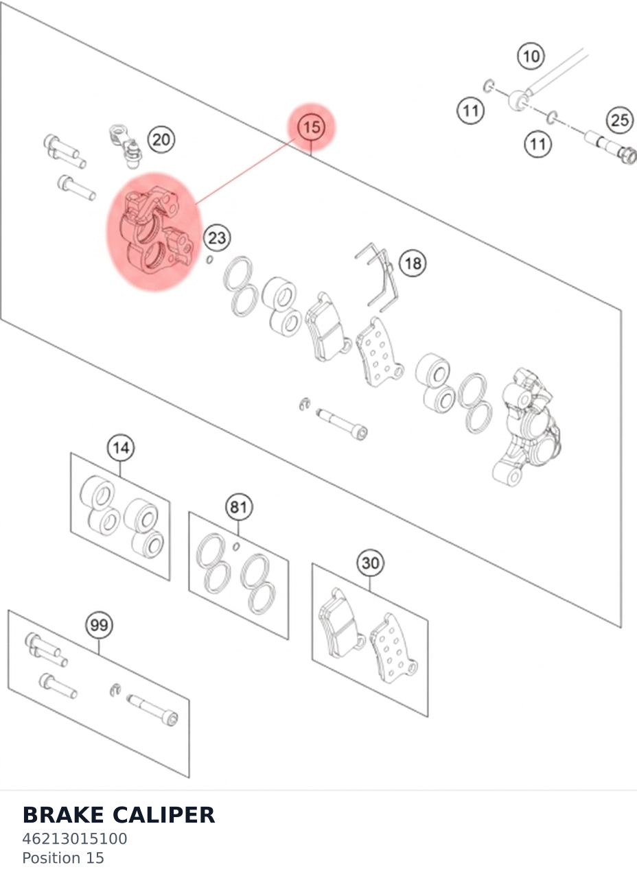 Diagram preview: BRAKE CALIPER (46213015100)