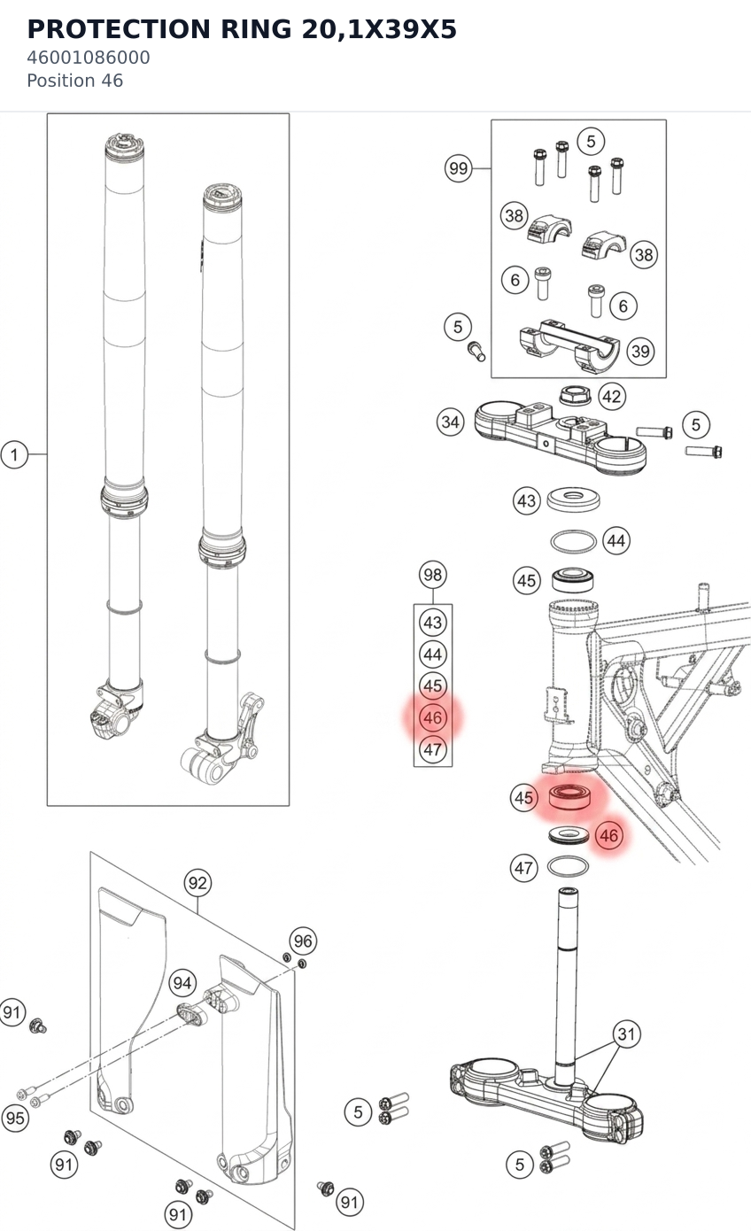 Diagram preview: PROTECTION RING 20,1X39X5 (46001086000)