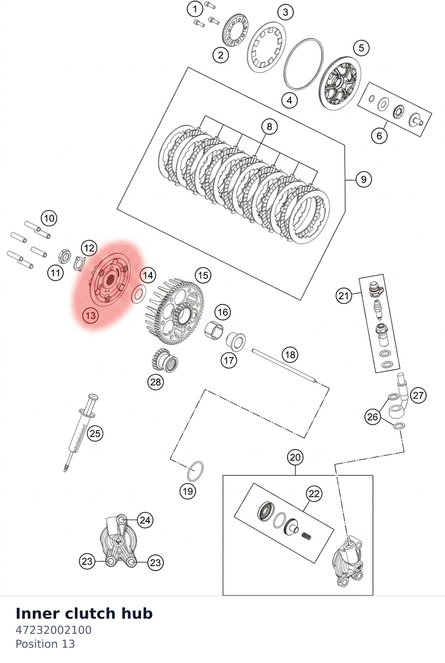 Diagram preview: Inner clutch hub (47232002100)