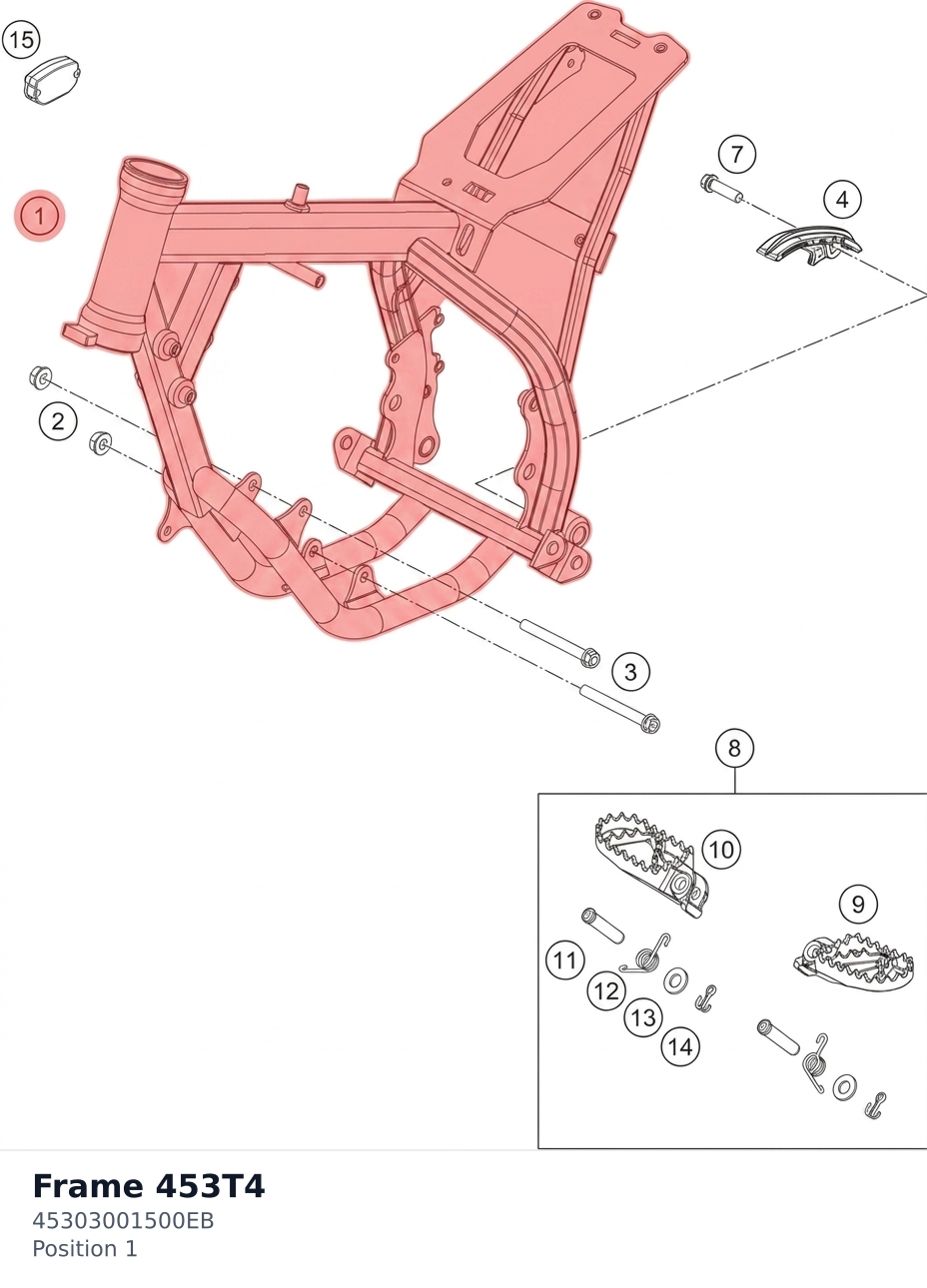 Diagram preview: Frame 453T4 (45303001500EB)