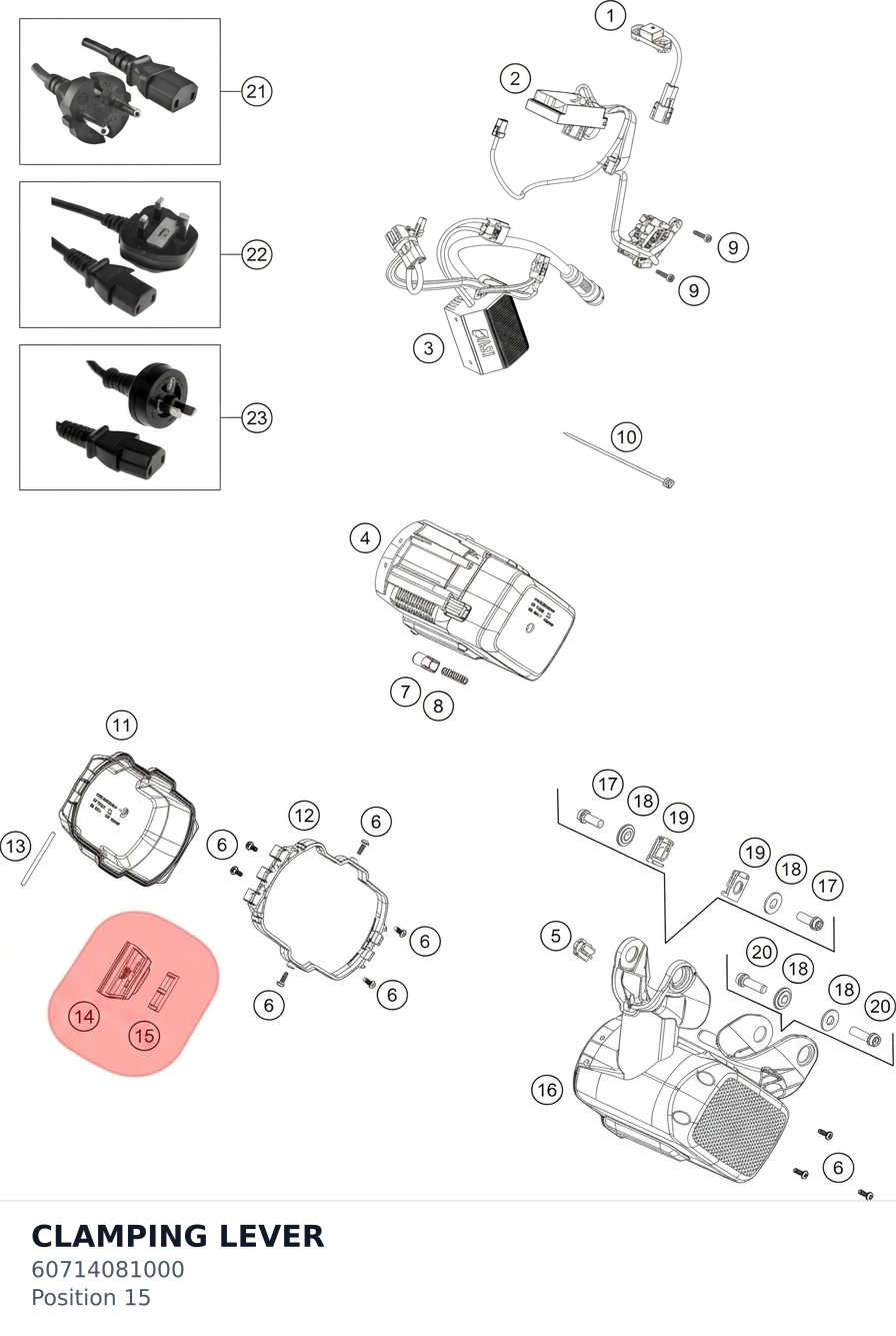 Diagram preview: CLAMPING LEVER (60714081000)