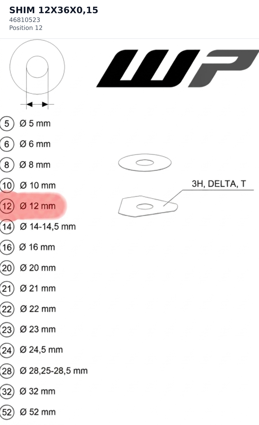 Diagram preview: SHIM 12X36X0,15 (46810523)