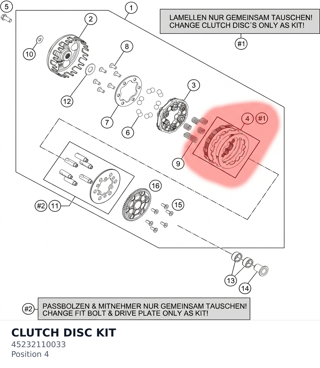 Diagram preview: CLUTCH DISC KIT (45232110033)