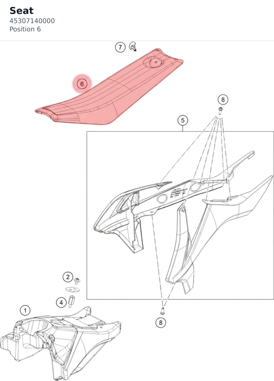 Diagram preview: Seat (45307140000)