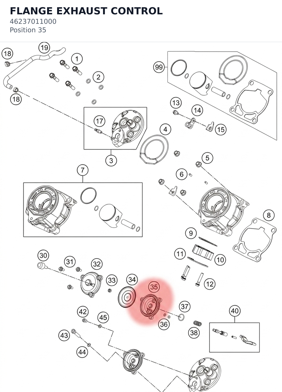 Diagram preview: FLANGE EXHAUST CONTROL (46237011000)