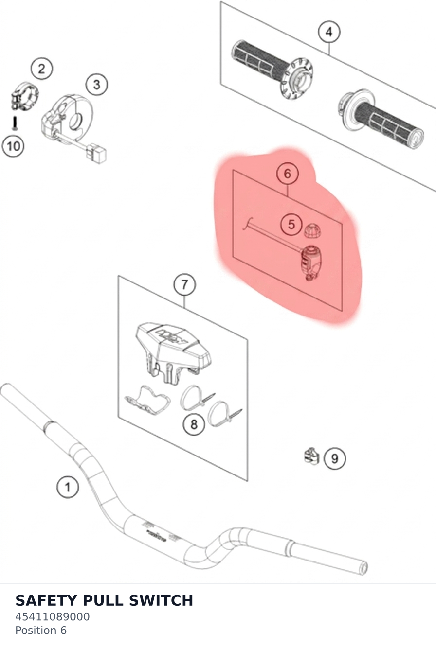 Diagram preview: SAFETY PULL SWITCH (45411089000)