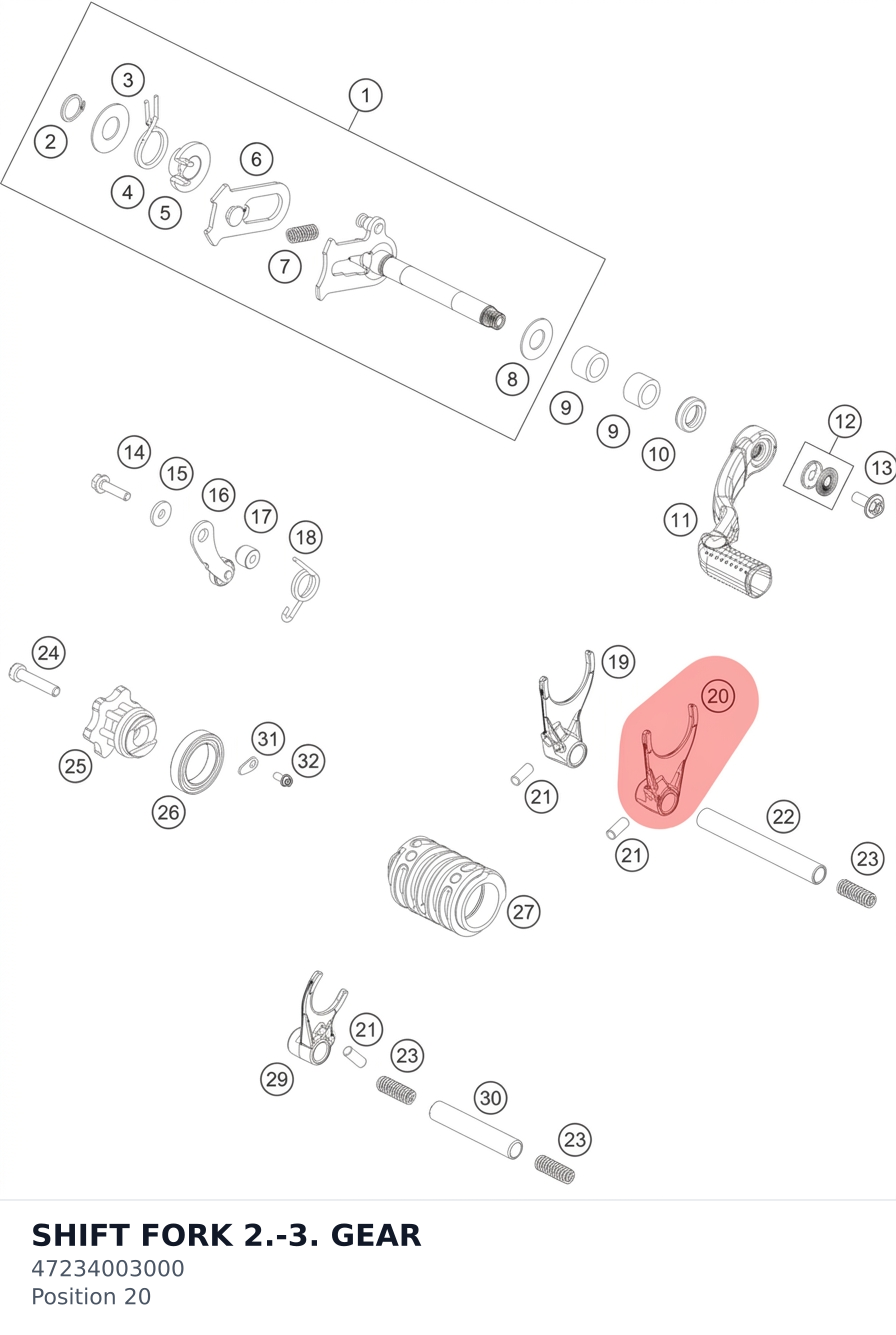 Diagram preview: SHIFT FORK 2.-3. GEAR (47234003000)