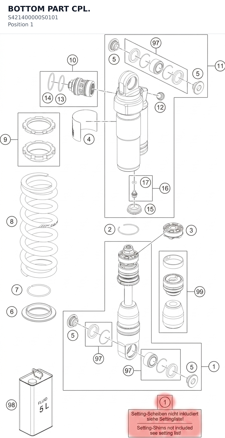 Diagram preview: BOTTOM PART CPL. (S421400000S0101)