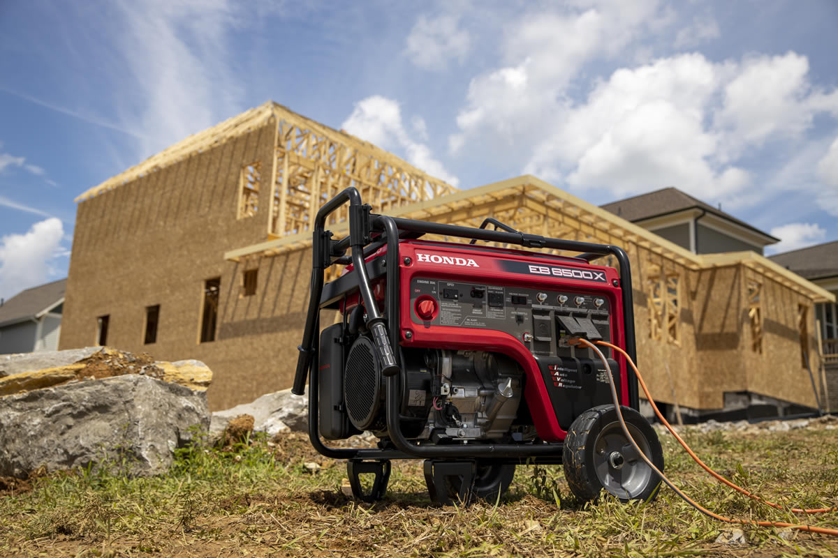 Honda EB6500 OSHA compliant generator at a commercial worksite