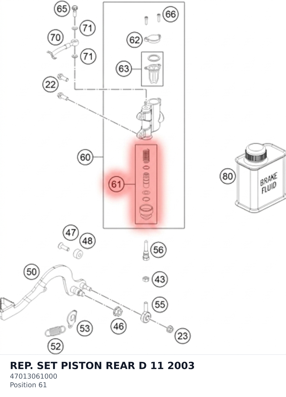 Diagram preview: REP. SET PISTON REAR D 11 2003 (47013061000)