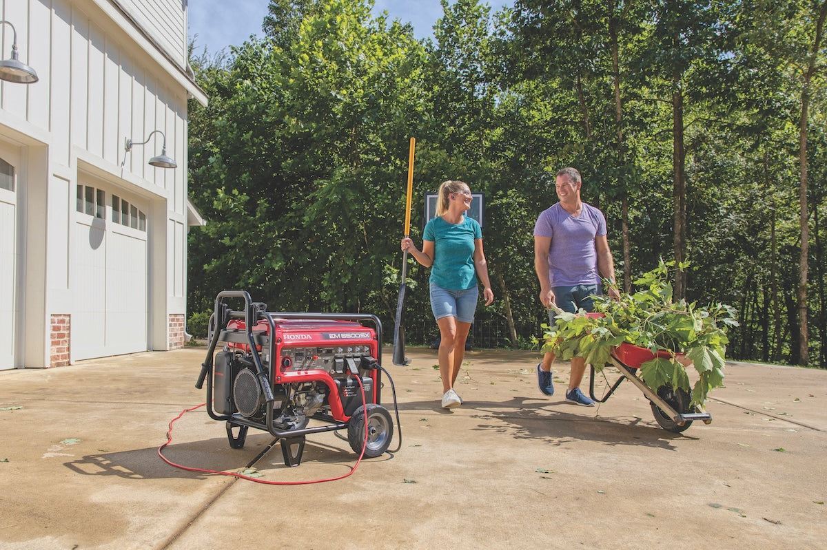 Honda EM6500SX portable generator in outdoor use