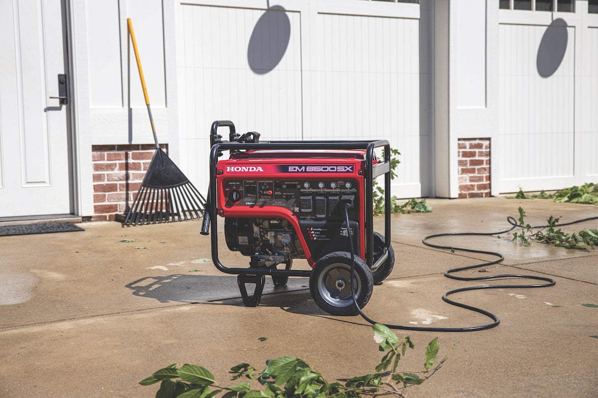Honda EM6500SX generator providing residential backup power