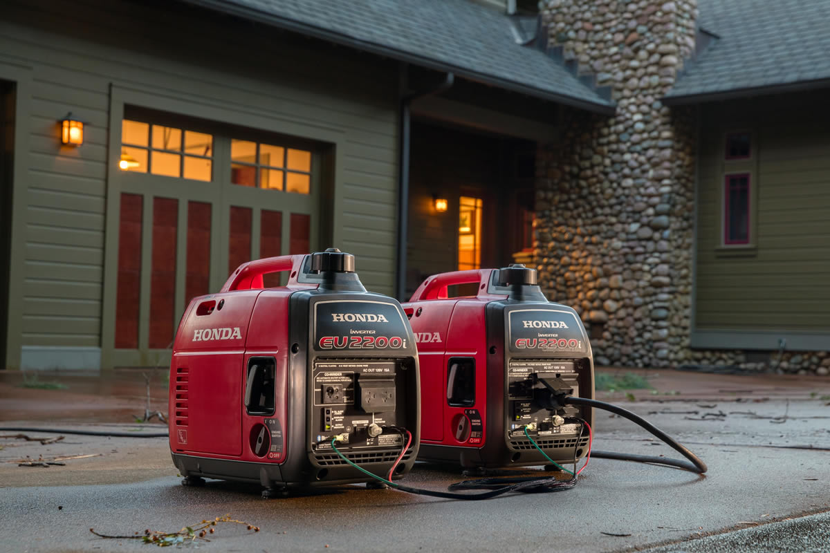 Honda EU2200i generator used for home backup power during an outage